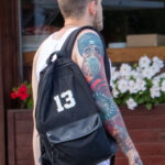 Цветная тату рукавом с девушкой в противогазе на руке парня - Уличная татуировка (street tattoo) № 06 – 18.06.2020 – tatufoto.com 3