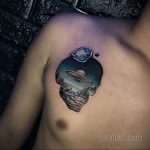 Фото татуировки с НЛО - пришельцами 02.07.2020 №015 -UFO tattoo- tatufoto.com