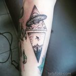 Фото татуировки с НЛО - пришельцами 02.07.2020 №017 -UFO tattoo- tatufoto.com