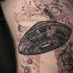 Фото татуировки с НЛО - пришельцами 02.07.2020 №044 -UFO tattoo- tatufoto.com