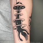 Фото татуировки с НЛО - пришельцами 02.07.2020 №055 -UFO tattoo- tatufoto.com
