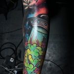 Фото татуировки с НЛО - пришельцами 02.07.2020 №062 -UFO tattoo- tatufoto.com