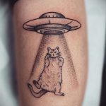 Фото татуировки с НЛО - пришельцами 02.07.2020 №072 -UFO tattoo- tatufoto.com