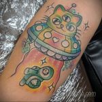 Фото татуировки с НЛО - пришельцами 02.07.2020 №091 -UFO tattoo- tatufoto.com