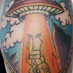 Фото татуировки с НЛО - пришельцами 02.07.2020 №117 -UFO tattoo- tatufoto.com
