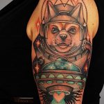 Фото татуировки с НЛО - пришельцами 02.07.2020 №132 -UFO tattoo- tatufoto.com