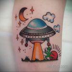 Фото татуировки с НЛО - пришельцами 02.07.2020 №138 -UFO tattoo- tatufoto.com