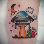 Фото татуировки с НЛО - пришельцами 02.07.2020 №144 -UFO tattoo- tatufoto.com