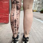 Фото татуировки с НЛО - пришельцами 02.07.2020 №148 -UFO tattoo- tatufoto.com