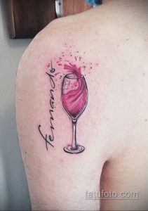 Фото татуировки с вином 02.07.2020 №010 -wine tattoo- tatufoto.com