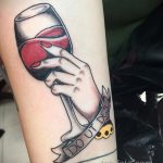 Фото татуировки с вином 02.07.2020 №017 -wine tattoo- tatufoto.com