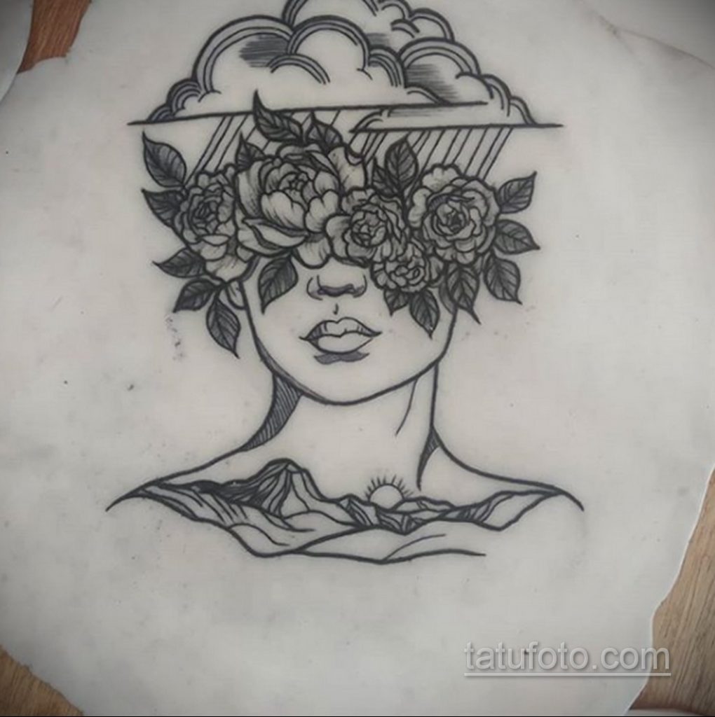 Фото татуировки с дождем 18.07.2020 №014 -rain tattoo- tatufoto.com