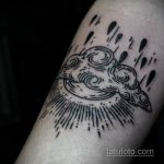 Фото татуировки с дождем 18.07.2020 №034 -rain tattoo- tatufoto.com
