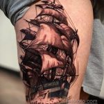Фото татуировки с кораблем 07.07.2020 №029 -ship tattoo- tatufoto.com