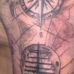 Фото татуировки с кораблем 07.07.2020 №072 -ship tattoo- tatufoto.com