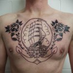 Фото татуировки с кораблем 07.07.2020 №077 -ship tattoo- tatufoto.com