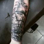 Фото татуировки с кораблем 07.07.2020 №079 -ship tattoo- tatufoto.com