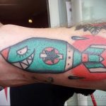 Фото татуировки с ракетой 08.07.2020 №041 -rocket tattoo- tatufoto.com