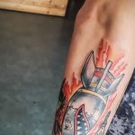 Фото татуировки с ракетой 08.07.2020 №047 -rocket tattoo- tatufoto.com