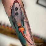 Фото татуировки с ракетой 08.07.2020 №057 -rocket tattoo- tatufoto.com