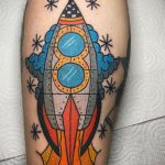 Фото татуировки с ракетой 08.07.2020 №060 -rocket tattoo- tatufoto.com