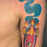 Фото татуировки с ракетой 08.07.2020 №064 -rocket tattoo- tatufoto.com