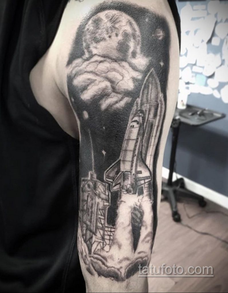 Фото татуировки с ракетой 08.07.2020 №066 -rocket tattoo- tatufoto.com