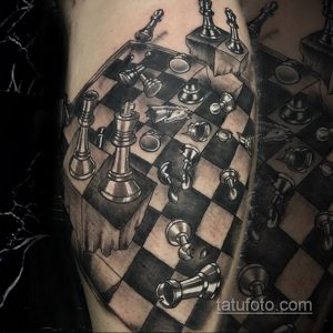 Фото татуировки с шахматами 20.07.2020 №030 -chess tattoo- tatufoto.com