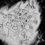 Фото татуировки с шахматами 20.07.2020 №031 -chess tattoo- tatufoto.com