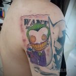 Фото тату с Джокером 16.08.2020 №024 -Joker tattoo- tatufoto.com