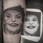 Фото тату с Джокером 16.08.2020 №029 -Joker tattoo- tatufoto.com