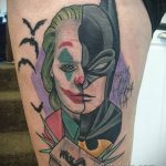 Фото тату с Джокером 16.08.2020 №035 -Joker tattoo- tatufoto.com