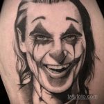 Фото тату с Джокером 16.08.2020 №040 -Joker tattoo- tatufoto.com