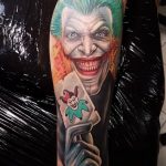 Фото тату с Джокером 16.08.2020 №041 -Joker tattoo- tatufoto.com