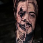 Фото тату с Джокером 16.08.2020 №077 -Joker tattoo- tatufoto.com