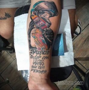Фото тату с мотоциклом 29.08.2020 №068 -moto tattoo- tatufoto.com