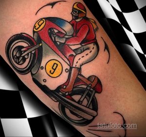 Фото тату с мотоциклом 29.08.2020 №070 -moto tattoo- tatufoto.com