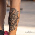 Тату маска японского демона и кобра внизу ноги парня – Уличная татуировка 14.09.2020 – tatufoto.com 8