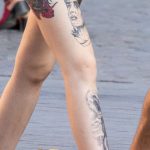 Тату портрет мужчины на ноге и змея на руке у девушки --Уличная тату-street tattoo-21.09.2020-tatufoto.com 2