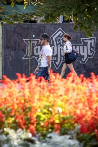 Фотография татуировки на руке: сочетание олдскул-стиля и цветочного орнамента, выполненное в ярких цветах с использованием традиционных тату-элементов.