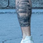 Татуировка парусник на левой икре парня - Уличная татуировка – tatufoto.com 2