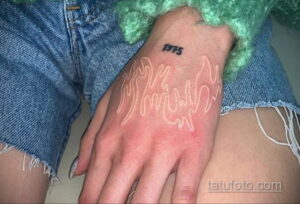 Фото пример белой татуировки 24.09.2020 №030 -white tattoo- tatufoto.com