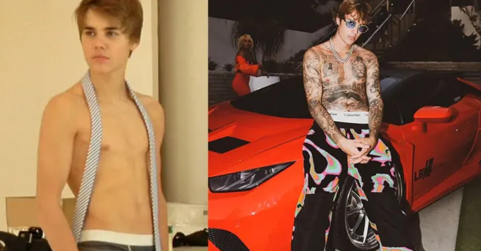Джастин Бибер – до и после нанесения татуировок - фото