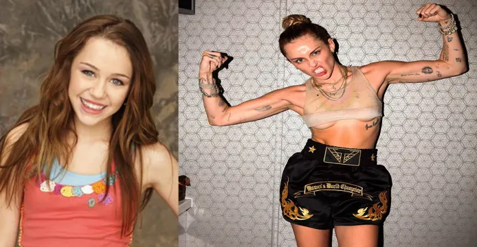 Майли Сайрус – до и после нанесения татуировок - фото