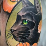 Рисунок татуировки с черной кошкой - фото - tatufoto.com 2