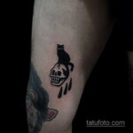 Рисунок татуировки с черной кошкой - фото - tatufoto.com 3