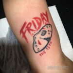 Тату из фильма ужосов про Джейсона 12.10.2020 №005 -jason tattoo- tatufoto.com