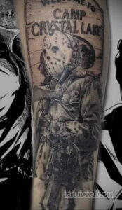 Тату из фильма ужосов про Джейсона 12.10.2020 №008 -jason tattoo- tatufoto.com