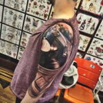 Тату с виниловой пластинкой 26.10.2020 №054 -vinyl record tattoo- tatufoto.com
