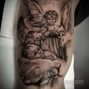 Фото ангел тату на предплечье 25.10.2020 №016 -forearm tattoo- tatufoto.com